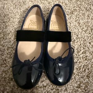 Pom D'Api Navy Genuine Leather Dress Shoes for Girls EU25. Gently Used